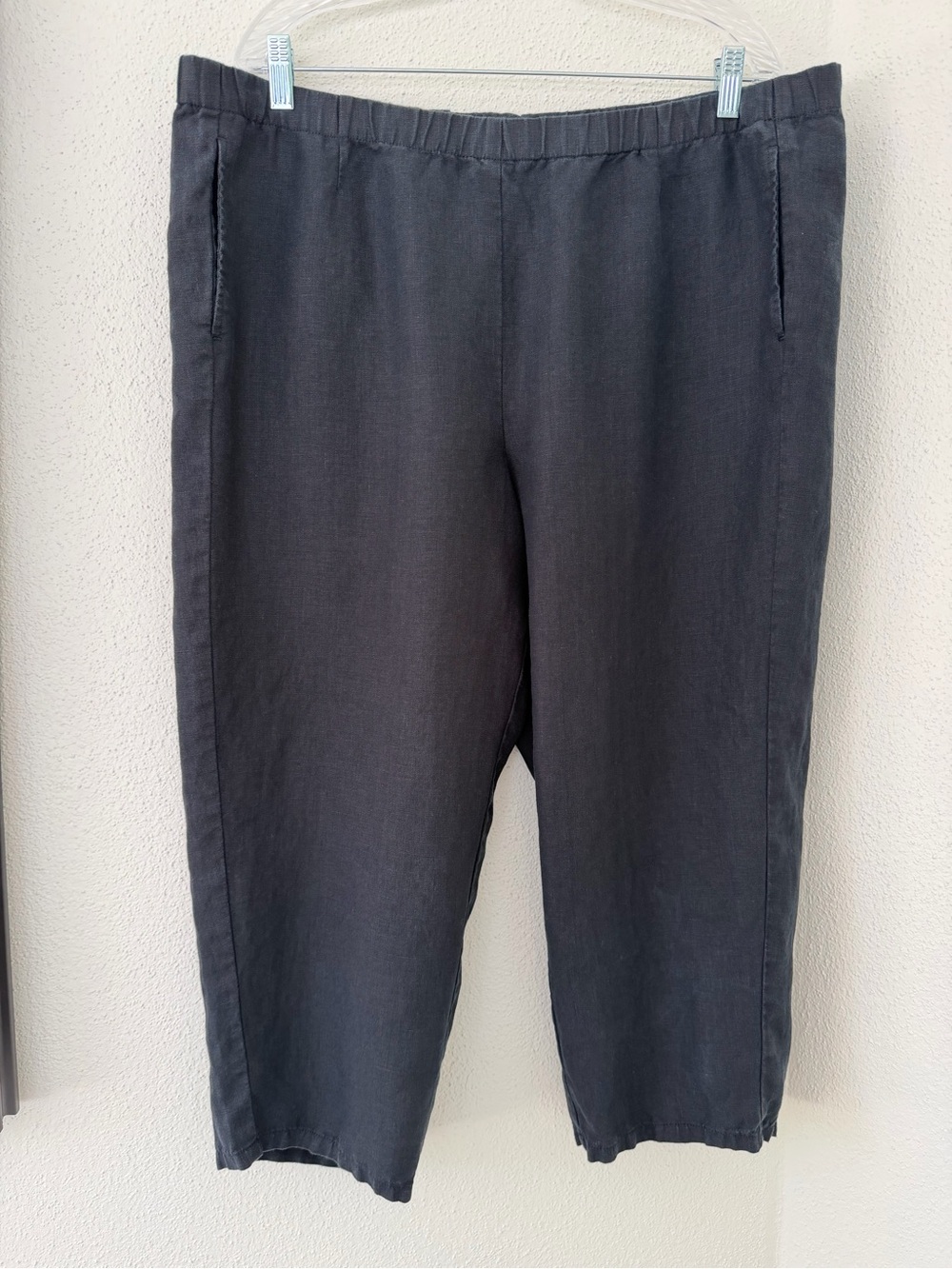J. Jill “Love Linen” Wide-Leg Cropped Pants Black Size XL Like New Without Tags - Picture 3 of 10